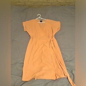 Bobeau light pink/peachy wrap dress size medium